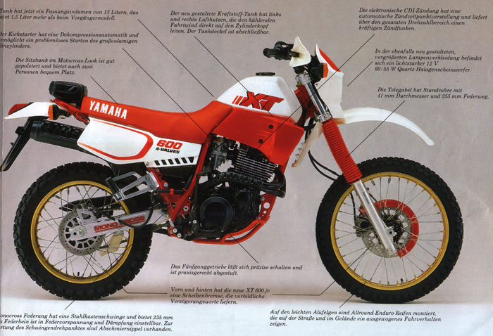 Komplett-Set Yamaha xt 600 2KF 1986/49 mod Weiß und rot 